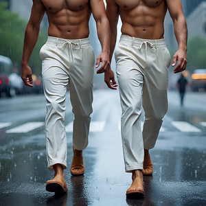 Pantalones de lluvia impermeables para hombre, ropa de calle ligera de nailon, pantalones cortavientos para hombre, pantalones cortavientos personalizados para hombre - Product Image 2