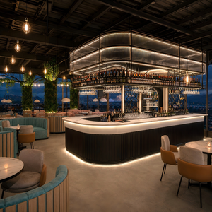 ชุดเฟอร์นิเจอร์ร้านอาหารบนดาดฟ้าโรงแรม โซฟาแบบยาว โต๊ะรับประทานอาหารหน้าท็อปหินอ่อนและเก้าอี้ คาเฟ่ โต๊ะบูธทรงตัว <span class=keywords><strong>S</strong></span> - Product Image 3