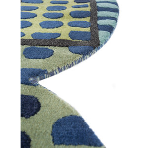 Alfombra de Lana Anudada a Mano Jaanwar, Grande, Azul, Rectangular, 9x12, con Pelo Alto y Suave, para Sala de Estar o Dormitorio - AIWL-7029 - Product Image 4
