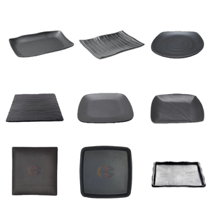 Vaisselle de service en mélamine noire de luxe sur mesure en gros, style campagnard, assiette incassable, bol pour <span class=keywords><strong>restaurant</strong></span> et hôtel, ensemble KINGWELL - Product Image 4