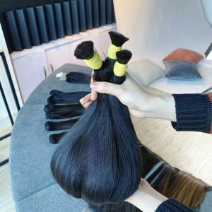 High Quality Remy South Indian Temple Raw Hair bulk straight - Product Image 1