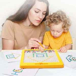 Magnetic Drawing Board with <b>Erasable</b> Plastic <b>Pen</b> and Beads Portable Writing Tool - Product Image 2