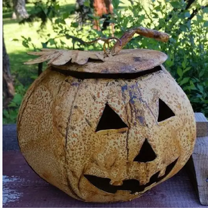 Venta directa de fábrica hecho a mano 7 \ "aluminio calabaza Metal tapa linterna Navidad fiesta decorativa Ideas MOQ 100PCs - Product Image 5