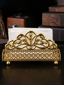 Porte-serviettes en or simple et élégant Décoration de table élégante pour un usage quotidien Maison Bureau Restaurants et cadeaux Artisanat d'Inde - Product Image 5