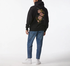 Logo personnalisé 450 GSM 100% coton 450 GSM sweats à capuche pour hommes en polaire lourde surdimensionnée avec broderie graphique multicolore - Product Image 5