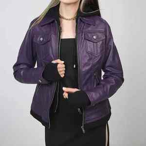 Chaqueta de Motocicleta de Cuero Genuino para Mujer, Mangas Largas, Logotipo Personalizado, Resistente, Transpirable, de Secado Rápido, Antiarrugas, Doble Cara - Product Image 2