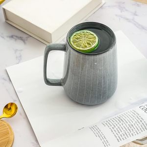 Mug en céramique écologique moderne avec couvercle, impression par transfert thermique, capacité personnalisable, vaisselle de haute qualité pour le bureau et la maison - Product Image 3