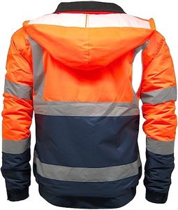 เสื้อแจ็คเก็ตนิรภัยโพลีเอสเตอร์สะท้อนแสง กันน้ำ ระบายอากาศ มีหลายกระเป๋า คุณภาพสูง สวมใส่สบาย รับผลิตตามแบบ (OEM) - Product Image 2