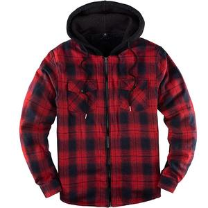 Top Selling <b>Men's</b> Lined Full <b>Zip</b> Hooded Plaid <b>Shirt</b> Jacket Custom Made College Hooded Jacket <b>Zip</b> <b>up</b> Flannel <b>Shirt</b> Jacket - Product Image 5