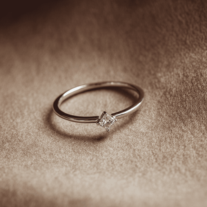 เครื่องประดับที่เรียบง่ายสวมใส่ได้ทุกวันแหวนเงิน925ตามสั่งเพทายสี่เหลี่ยมขนมเปียกปูนสี่เหลี่ยม - Product Image 6