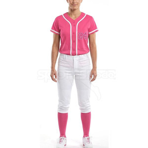 Conjunto Deportivo de Poliéster para Mujer, Cómodo, Uniforme de Softbol, Diseño Transpirable, Fácil Movimiento, Ropa de Entrenamiento en Venta - Product Image 2