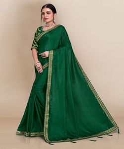 Nouveau attrayant riche Look fête porter lourd broderie Net Saree avec chemisier pièce femmes indiennes portent bas prix en gros Surat vêtement - Product Image 3
