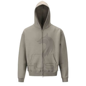 เสื้อมีฮู้ดผ้าคอตตอนสำหรับผู้ชายเสื้อมีฮู้ดสีทึบแบบลำลองไซส์ใหญ่พิเศษออกแบบได้ตามต้องการ - Product Image 6