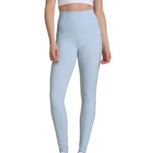 กางเกงเลกกิ้งโยคะเอวสูงทรงสครันช์สำหรับผู้หญิง ออกกำลังกาย ฟิตเนส เล่นกีฬา ชุดกีฬาขายาวสีพื้น - Product Image 1
