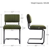 Chaise en cuir vert ergonomique-confortable et élégante pour la maison ou le bureau