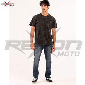 T-shirt surdimensionné en coton imprimé avec logo personnalisé pour hommes, délavé à l'acide, avec fermeture à enfiler en 100% coton, encolure ras du cou côtelée - Product Image 5