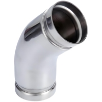 Raccord de tuyauterie anti-corrosion en acier inoxydable DN76 SS304 à rainure, coude à 45 degrés, pour système d'arrosage incendie et d'eau potable, classe 150, 3 pouces