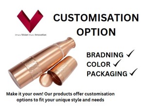 โรงงานผลิตโดยตรง กระติกน้ำทองแดงลายตอก 330 กรัม ความจุ 1 ลิตร แก้วน้ำสแตนเลสทันสมัย สไตล์ดั้งเดิม กระติกน้ำร้อนทองแดง - Product Image 3