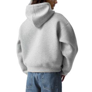 Sweat à capuche streetwear surdimensionné en coton polyester de haute qualité pour hommes avec fermeture à glissière brodée à motif solide Taille XXS - Product Image 2