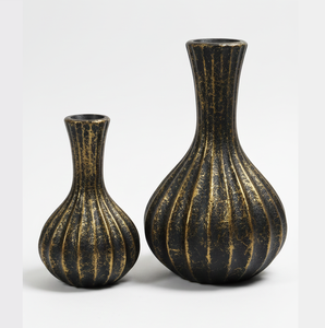 Vase à fleurs décoratif moderne en acier inoxydable doré de luxe, à nervures, résistant à la rouille, centre de table, décoration de mariage à domicile - Product Image 3