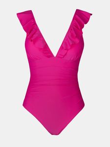 New Arrival Plain Print Women Swimwear Short Sleeve Plus Size Swimming Suit Swimwear & Beachwear - Product Image 5