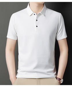T-shirt d'été senior à revers gaufré pour hommes New Business Casual Polo à manches courtes pour hommes - Product Image 6