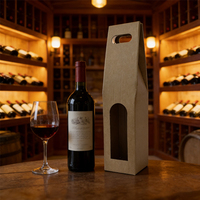 Caja de Regalo para Vino de Alta Resistencia y Precio Económico, con Ventana y Asa de Transporte, Caja de Embalaje para Botellas de Vino de Cartón Corrugado Kraft