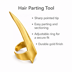 Anneau de séparation capillaire incurvé en acier inoxydable pour tresses, extensions et coiffures – Outil de coiffage - Product Image 4