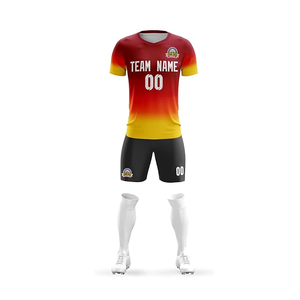 2024 Rojo Negro secado rápido sublimado uniformes de fútbol hombres impresión personalizada camisetas de fútbol camiseta de fútbol y conjuntos cortos - Product Image 4