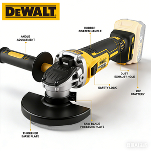 เครื่องเจียรไฟฟ้าไร้สาย DEWALT DCG405 20V ลดราคาสุดคุ้มสำหรับงานก่อสร้าง เครื่องเจียรมุมแบบไร้แปรงถ่าน - Product Image 4