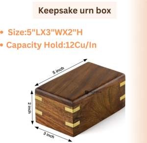 Urna de recuerdo para cenizas humanas para decoración conmemorativa para adultos Bebés Mascotas Hecha de madera y metal para seres queridos - Product Image 6