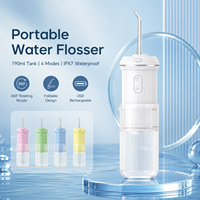Tragbarer Elektrischer Kabelloser Faltbarer Wasserflosser 190ml IPX7 Wasserdicht USB Aufladbar 4 Modi 360° Düse Hotel