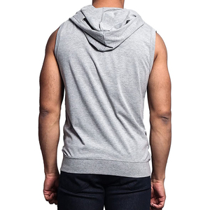 High Quality <b>Men</b> Sleeveless <b>Pullover</b> Drawstring Hoodies Sportswear Bodybuilding Singlet Hoodie Gyms Stringer Hoodies <b>Men</b> - Product Image 2