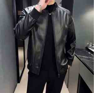 Chaqueta de moto de cuero PU de alta calidad estilo informal de invierno con cuello levantado impermeable y resistente al viento - Product Image 2