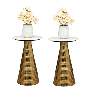 Table d'appoint en métal de qualité de style moderne Design créatif Base dorée en fer Nickel noir Modèle unique de table à café en marbre - Product Image 3