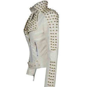 Veste en cuir cloutée pour femmes entièrement personnalisée/Veste en cuir cloutée pour femmes de qualité supérieure - Product Image 5