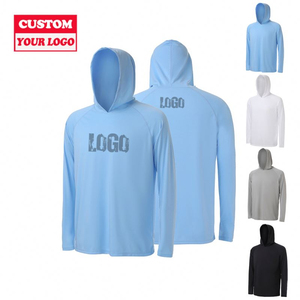 เสื้อฮู้ดแขนยาว UV มีฮู้ดสำหรับผู้ชายเสื้อตกปลามีฮู้ดแห้งเร็วแบบสั่งตัด - Product Image 1