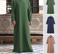 Jubah Jubba pria Timur Tengah desain kustom Harga Murah jubah tekstil poliester Spun merah musim panas Thobe Arab