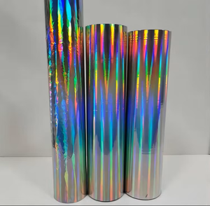 Film adhésif holographique PET métallisé sans couture en vrac, motif arc-en-ciel, haute brillance, emballage décoratif - Product Image 2