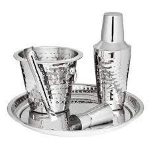 Refroidisseur de vin de qualité supérieure en métal plaqué or de qualité supérieure seau à glace shaker à cocktail pince ensemble d'articles de bar - Product Image 6