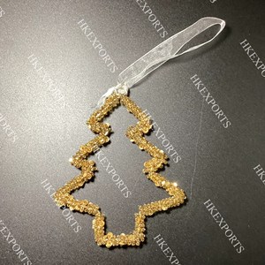 Ornements et décorations suspendus d'arbre de Noël perlés multicolores fabriqués à la main Décor de vacances festif - Product Image 1