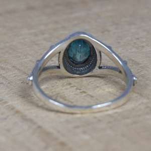 Anillo de Plata de Ley con Topacio Azul, Joyería con Piedras Preciosas, Piedra de Nacimiento de Noviembre, Hecho a Mano, Elegante Regalo para Mujer - Product Image 2