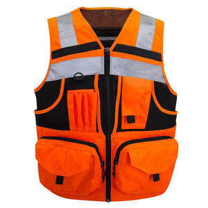 Veste de sécurité sans manches en polyester haute visibilité avec bande réfléchissante certifiée CE, séchage rapide pour les travailleurs de la construction et les travailleurs en extérieur - Product Image 1