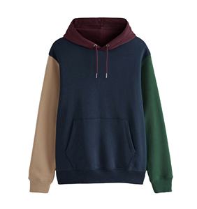 Sudadera con Capucha para Hombre 100% Algodón, Estilo Urbano Oversize, Hombros Caídos, Sudadera con Capucha Gruesa con Bloques de Color para Hombre - Product Image 3