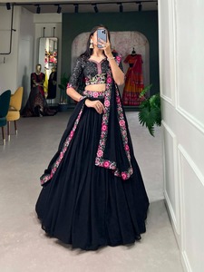 Dernière Designer Georgette Séquence Fil Broderie Travail Lehenga Choli Par Fab Zone - Product Image 3