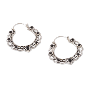 Pendientes colgantes de moda de Plata de Ley 925 con piedras preciosas de ónix negro joyería de moda al por mayor a granel para regalos de cumpleaños - Product Image 2