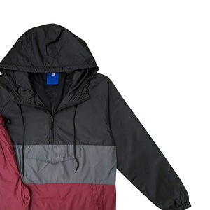 Custom Men's Windbreaker Tracksuit Set Half <b>Zip</b> <b>Hooded</b> Color Block Sportswear Two Piece Jogging Suit Casual Lightweight Outfit - Product Image 3