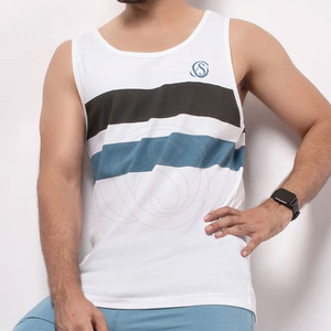 Débardeur pour homme de haute qualité, logo personnalisé, confortable, décontracté, tricoté, couleur unie, col rond, séchage rapide, 100% coton, respirant - Product Image 1