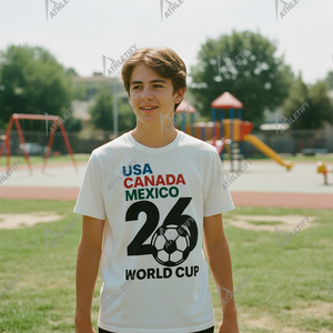 Camiseta Promocional de Algodón Estampada Personalizada para Hombre, Transpirable, Multicolor, Estilo Holgado, Diseño Estampado, Sostenible, para la Copa Mundial - Product Image 3