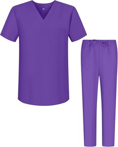 Uniforme médico Tela duradera Ligero Fácil cuidado Cuello en V Traje de fregado Enfermera profesional Doctor - Product Image 1